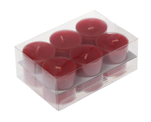Teelichter in Kunststoffhülle Rubin Rot 18/38mm, 12er-Pack Steinhart...