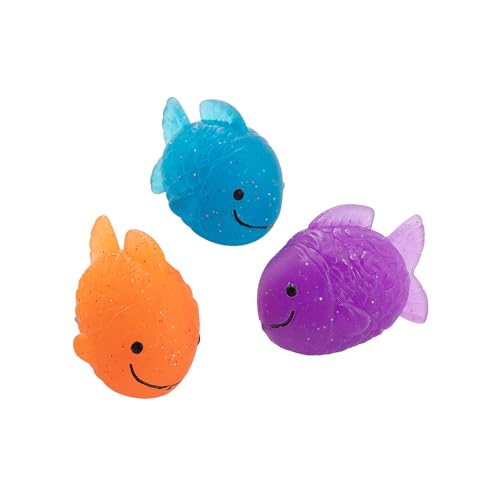 Fun Express Fish Shaped Bouncing Balls - Toys - VBS Vacation Bible School Supplies/Decor - 12 Pieces