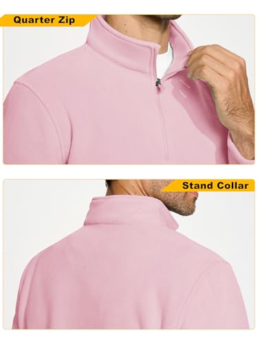 KEFITEVD Mens Quarter-Zip Pullover Stand Collar Long Sleeve 1/4 Zip Polar Fleece Sweatshirt Winter Fall Warm Shirt4