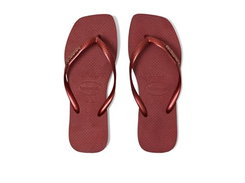 Image of Havaianas womens Slim Square Logo Metallic Flip-flop