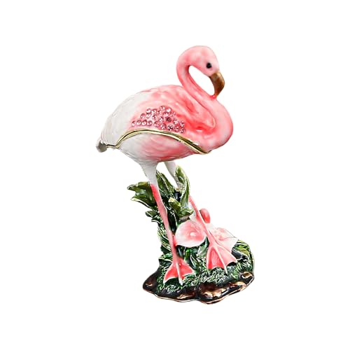 Boîte à bijoux flamant rose boîte décorative chambre rembourrée avec couvercle