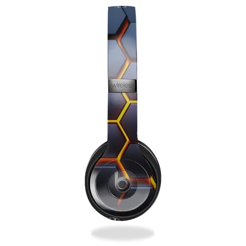 Image of Skin Compatible with Beats Solo 4 - Lava Hex - Premium 3M Vinyl Protective Wrap Decal Cover - Easy to Apply | Crafted in The USA by MightySkins