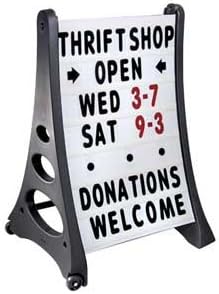 Quick-Load Curb Sign, A Frame Sidewalk Swinger Sign with White Changeable Message Board by QLA