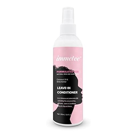 immetee Wig Spray, Leave-In Hair Conditioner for Wig, Wig Moisturing & Hydrating Detangler Hair Spray, Heat Protectant Spray for Black Women & Men. 250Ml/8.4Fl. Oz (Formulated for Natural Wigs) Cover