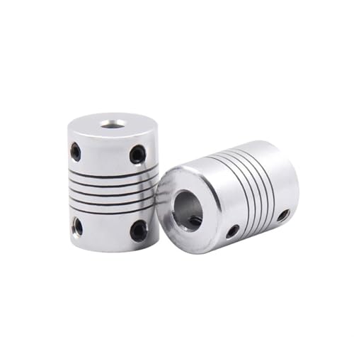 Rigid coupling,Stainless steel rigid coupling 1pcs D19L25 Flexible Shaft Coupling CNC Stepper Motor Coupler Connector 8mm to 10mm Aluminium Flexible Shaft Couple 4/5/6mm(6.35mm x 6.35mm)