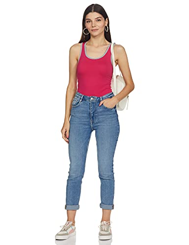 Image of Longies Women's Racer Back Regular Tank Top (LWRTPO3V001 Rani,Grey Milange & Mustard S)