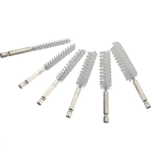 Image of 6PCS Drill Wire Brush Hexagonal Rod Gun Brush Deburring Pipe Brush Set Nylon 1 /4 inch Drill Cleaning Wire Brush For Machinery Adaptable to Electric Drill Impact Driver Die Grinder