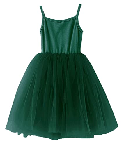 Image of GSVIBK Baby Girls Tutu Dress Sleeveless Toddler Cotton Tulle Skirt Princess Party Prom Dresses
