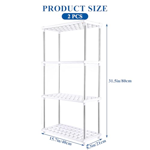 YOUNTHYE 2Pcs Plastic Shelving Units, 80x40x21cm Modern Garage Shelving Units, 4 Tier Storage Shelf Plastic Racking Shelving for Kitchen Living Room Bathroom - Image 4