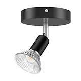 DEECOZY Deckenstrahler 4 Flammig Round, Deckenleuchte Strahler Weiß Schwenkbar GU10, Deckenlampe Spot Wandstrahler Drehbar, Modern Deckenspot für Küche, Schlafzimmer, Wohnzimmer (1 Lampenfassung)