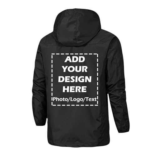 Custom Waterproof Jacket for Men Lightweight Windbreaker Rain Coat with Hood Add Your Logo2