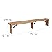 Flash Furniture Hercules Series 8' x 12' Commercial Grade Rustic Solid Pine Folding Bench, Antique Farmhouse 3 Leg Dining Bench, Seats up to 4 Adults
