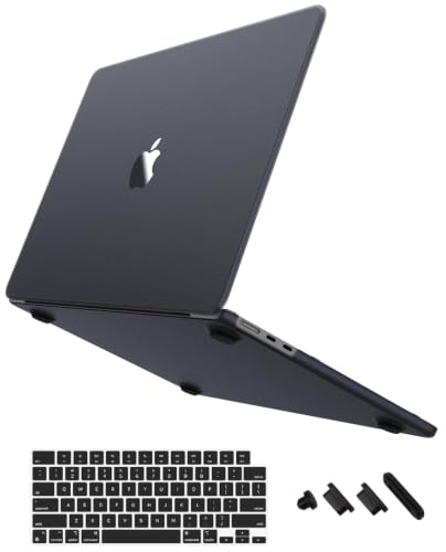 Image of Midkart Case Compatible with MacBook Air 13.6 inch M5 M4 M3 M2 Release 2026-2022 A3449 A3240 A3113 A2681 Ultra-Thin Slim Natural Color Hard Shell Cover for MacBook Air 13 inch Case, Black Translucent