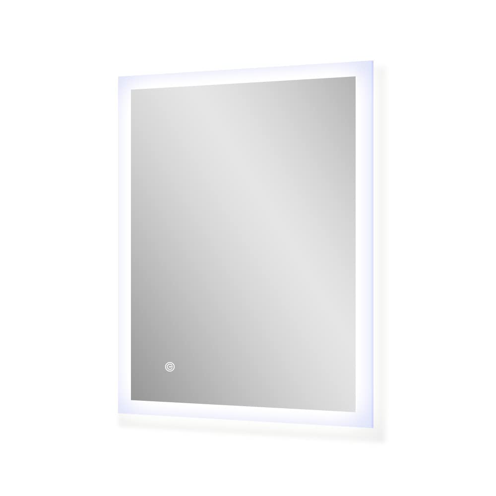 axentia Spiegel mit LED-Beleuchtung, Badspiegel mit Touch, ca. 70 x 60 x 3,5 cm