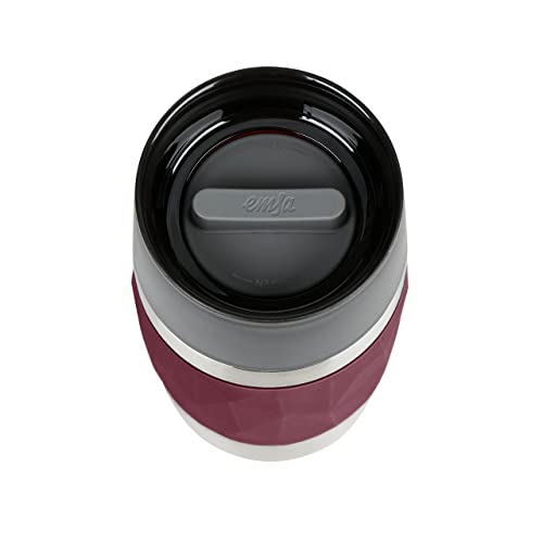 Emsa N21609 Travel Mug Compact Thermo-/Isolierbecher aus Edelstahl, 0,3 Liter, 3h heiß, 6h kalt, 100% dicht, auslaufsicher, spülmaschinengeeignet, 360°-Trinköffnung, Weinrot 3