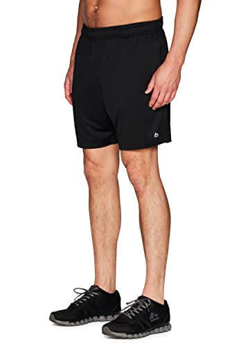 Rbx Men's 7" X-Dri Workout Shorts Mesh Basketball Shorts With Pockets Breathable Gym Shorts Quick Drying Running Shorts With Pockets Moisture Wicking Training Shorts Dobby Mesh Black M #TOP2