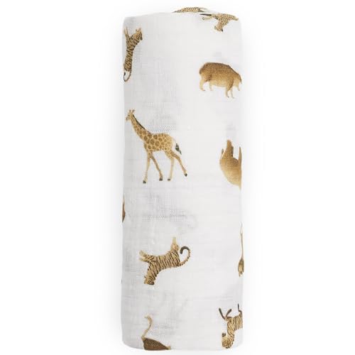 Image of Little Unicorn Muslin Swaddle Blanket for Newborns & Infants | Soft & Breathable Fabric | Baby Blanket for Swaddling, Nursing, Shower Gifts (Animal Crackers)