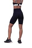  NEBBIA Leggings de cintura alta hasta la rodilla para mujer 3/4 683 Shorts Bermudas (Negro, medium)