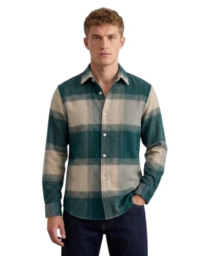 Image of DEELMO Men's Cotton Blend Printed Checkered Casual Shirt | Full Sleeve Button Down Regular Fit Collared Shirt | Soft & Breathable Everyday Wear for Office (Available in Plus Size)