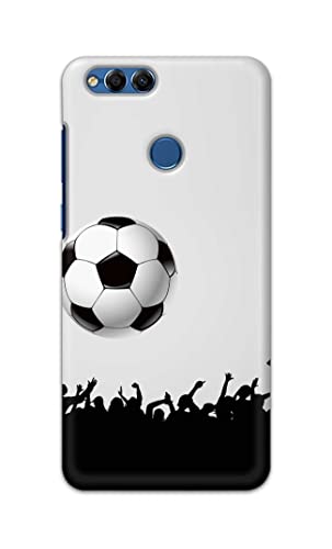 Image of Printed Hard Back Cover Case for Honor 7X | Huawei Mate SE Back Cover (Football Icon) -702