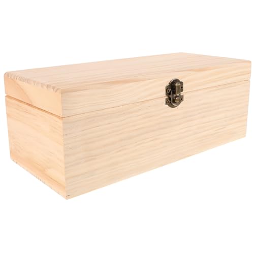 Caja de aceite esencial de pino con acabados naturales para organizar cosmética fina