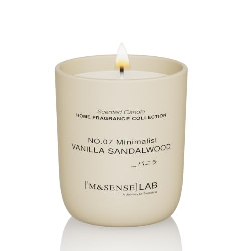 M&SENSE Natural Soy Candle| Vanilla Sandalwood | 5.3 oz | Mini Scented Candles for...
