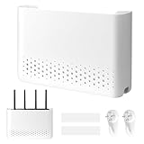 MOKIDO Router Schrank, 25,5 x 17 x 5,5 cm Router Verstecken, Router Box, WLAN Box Verstecken, TV Kabel Verstecken, WiFi Router Aufbewahrungsbox für Büro, Zuhause Schlafzimmer, Wohnzimmer