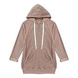 NREALY The Warmy Oversized Hoodie Dress for Womens Hoodies Pullover Long Sleeve Hoodies with Pocket (B01-Khaki, L)