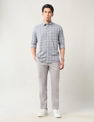 Image of Arrow Sports Men's Slim Fit Grid Tattersall Checked Shirt