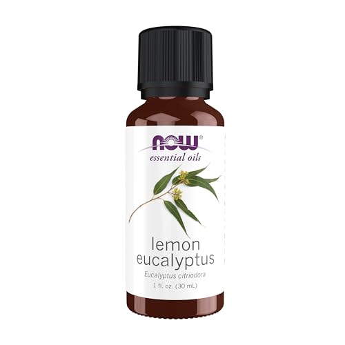 NOW Essential Oils, Lemon Eucalyptus Oil, Refershing Aromatherapy Scent, Steam Distilled, 100% Pure , Vegan, Child Resistant Cap, 1-Ounce