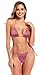 SHEKINI Costume da Bagno Donna Due Pezzi Classico Halter Sexy Triangolo Regolabile Bikini Top Costumi Due Pezzi Donna Perizoma Vita Bassa Brasiliano Bikini Fondo（XS,T18 Rosa）