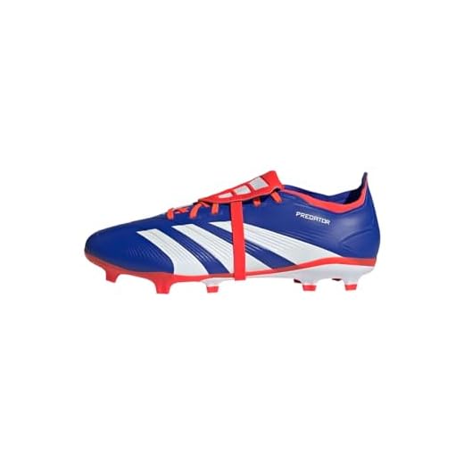 adidas Predator League FT FG Bleu Rouge Blanc adidas Unisex Chaussure Predator League Fold-Over Tongue Terrain Souple, Lucid Blue/Cloud White/Solar Red, 40