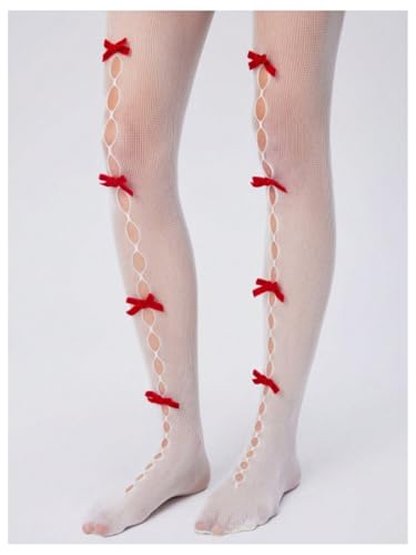 Verdusa Women's Bow Fishnet Tights Mesh Sheer Stockings Pantyhose3