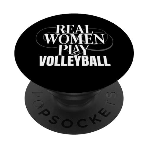 Funny Volleyball Lover Real Women Play Volleyball PopSockets PopGrip Intercambiable