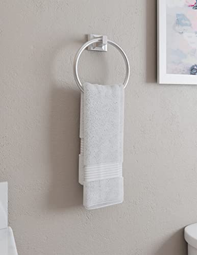 Image of Design House 539163 Millbridge Wall-Mounted Towel Ring for Bathroom, Satin Nickel, Easy Installation with Standard Mount & Concealed Screws