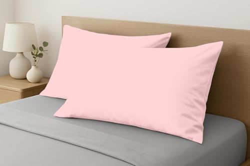 Image of Comfort Beddings 100% Organic Cotton Pack of 2 Travel Pillowcases 12x16 Soft Peach Pillow Cases with Zipper Closure, Crisp Percale Weave, Soft & Cooling Pillow Covers (Size-12x16, Soft Peach)