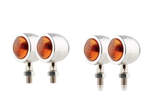 Clignotants moto de style Bullet pour customisation | Feux ambre 12V argentés