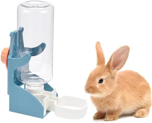 Dispensador Automático de Agua para Conejos, 500ml Bebedero Colgante de Mascotas Ideal para Conejos, Hámsteres, Chinchillas, Ardillas, Hurones, Animales Pequeños (Azul)