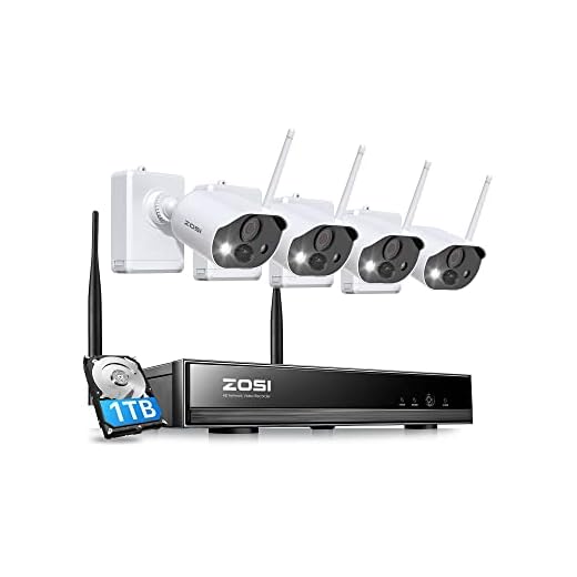 ZOSI C306PK 8CH 2K 3MP Battery Powered Wireless Security Camera System, 4 x Wire-Free Outdoor Camera with Color Night Vision, Spotlight, 2-Way Talk, Light & Siren Alarm, 1TB HDD for 24/7 Recording