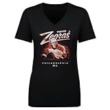 500 LEVEL Trevor Zegras Philadelphia Bitmap Women's V-Neck T-Shirt (Black, X-Large)