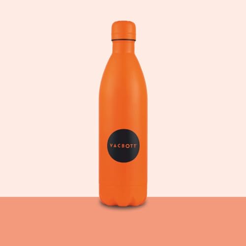 Image of Clay Craft Vacbott Vaccum Bottle, Stark Neon Double Walled 24 Hours Hot and Cold Water Bottle, 1000ml, Orange