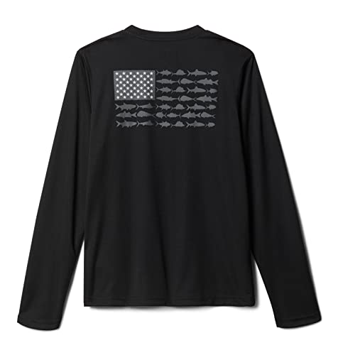 Columbia Youth Boys Terminal Tackle PFG Fish Flag Long Sleeve, Black/Graphite, X-Large