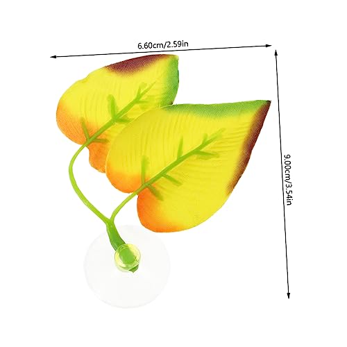 CORHAD 2 Pcs Betta Fish Hammock Leaf Bed with Cup Natural Aquarium Decoration for Betta Fish Habitat Tank Ornaments for Resting and Spawning and Lightweight Design - Image 3