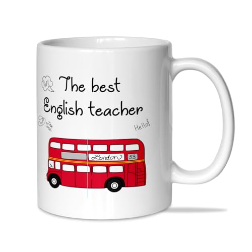 TAZA PERSONALIZADA PARA PROFESORA DE INGLÉS | THE BEST ENGLISH TEACHER | TAZAS ORIGINALES PARA REGALAR DE CERÁMICA Y CON CAPACIDAD DE 350ML | REGALOS ORIGINALES |