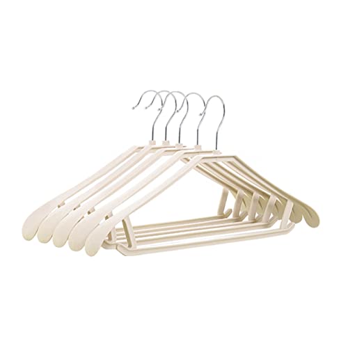 Wakauto 5PCS Heavy Duty Clothes Hangers Skid Suit Hangers for Shirts Sweaters Dresses Khaki Drying Rack Hooks for Closet Organization