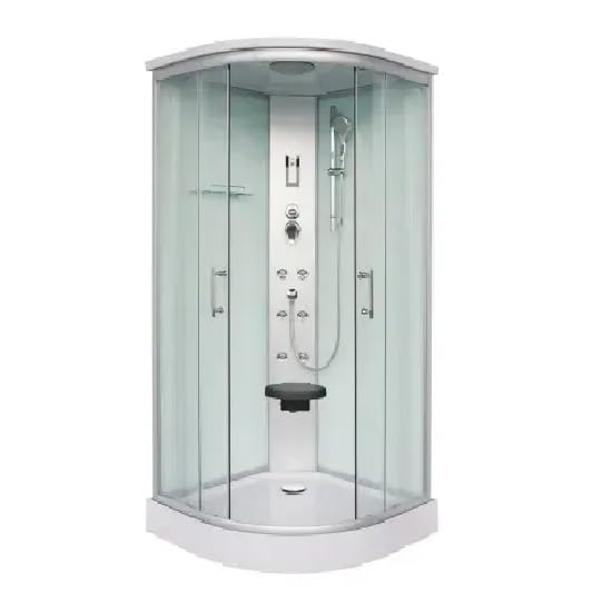Bagno Italia Cabina de ducha hidromasaje 90 x 90 cm semicircular montaje rápido Quick Line