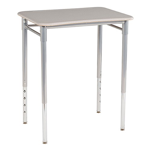 Learniture Rectangle Collaborative Desk with Curved Edge, Gray, LNT-INM1034GS (Pack of 2)