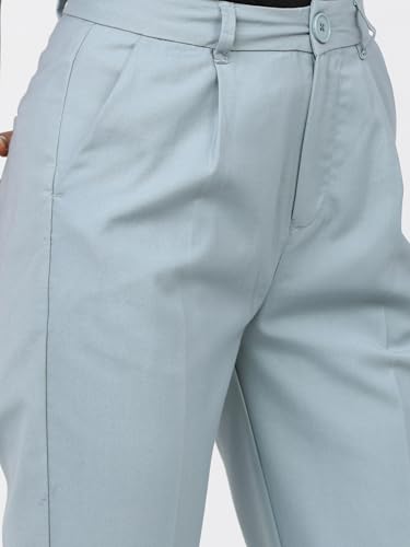 Image of Tokyo Talkies Women's Regular Fit Peg Trousers | Stretchable Trousers| High-Rise
