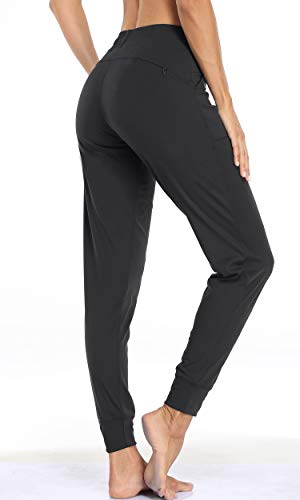 Image of Oalka Women's Joggers High Waist Yoga Pockets Sweatpants Sport Workout Pants