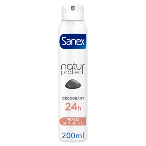 SANEX - Déodorant Natur Protect Peaux sensibles Pierre d'alun spray 24H Protection - 200ml